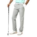GoPlayer メンズ ゴムウエスト ゴルフ パンツ (ライトグレー)