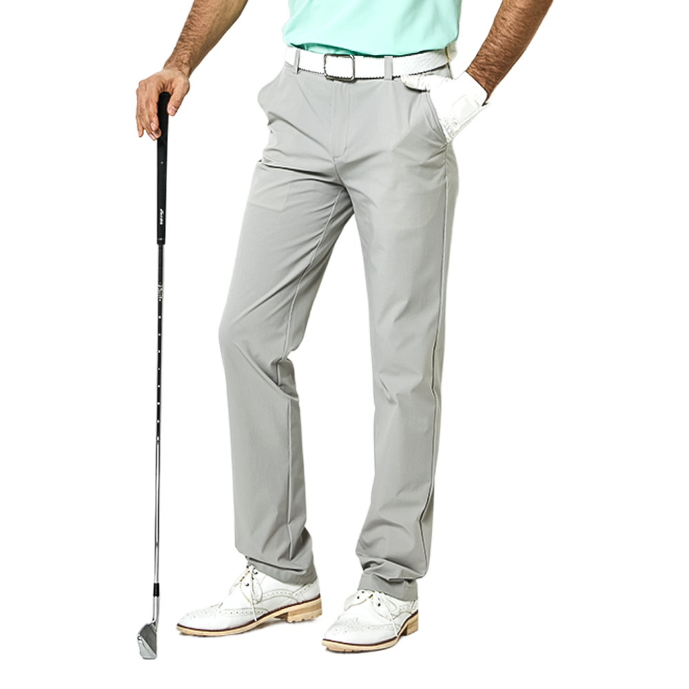 GoPlayer Men's Elastic Waist Golf Pants (Light Gray)