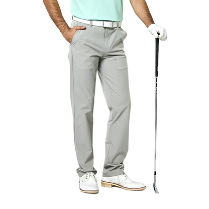 GoPlayer Men's Elastic Waist Golf Pants (Light Gray)