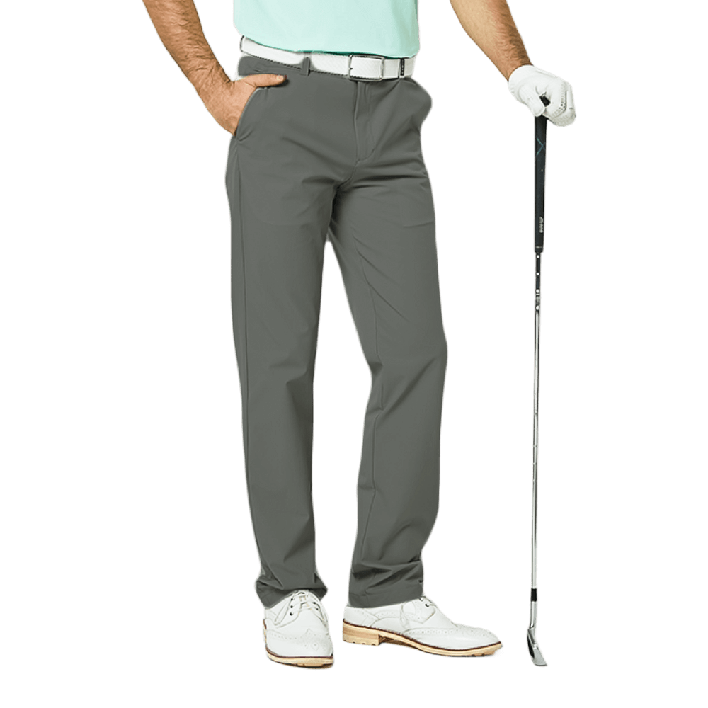 GoPlayer Men's Elastic Waist Golf Pants (Medium Gray)