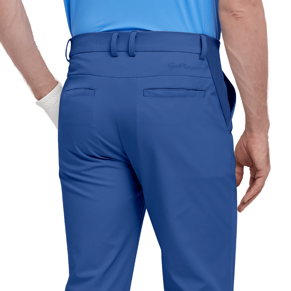 GoPlayer Men's Elastic Waist Golf Pants (Grey Blue)