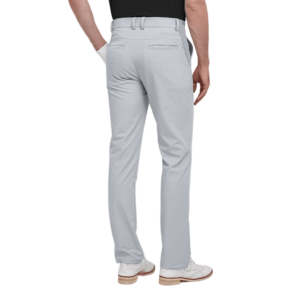 GoPlayer Men's Elastic Waist Golf Pants 2023 (Light Gray)