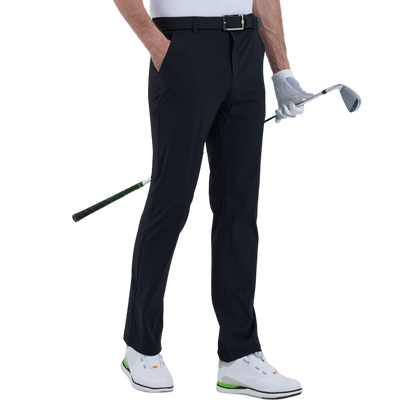 GoPlayer Men's Perforated Breathable Golf Pants (Black)