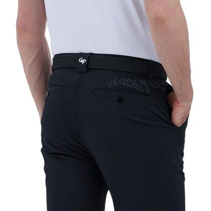 GoPlayer Men's Perforated Breathable Golf Pants (Black)