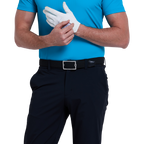 GoPlayer メンズ 伸縮性ウエスト パンチング ゴルフパンツ (ブラック)