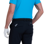 GoPlayer メンズ 伸縮性ウエスト パンチング ゴルフパンツ (ブラック)