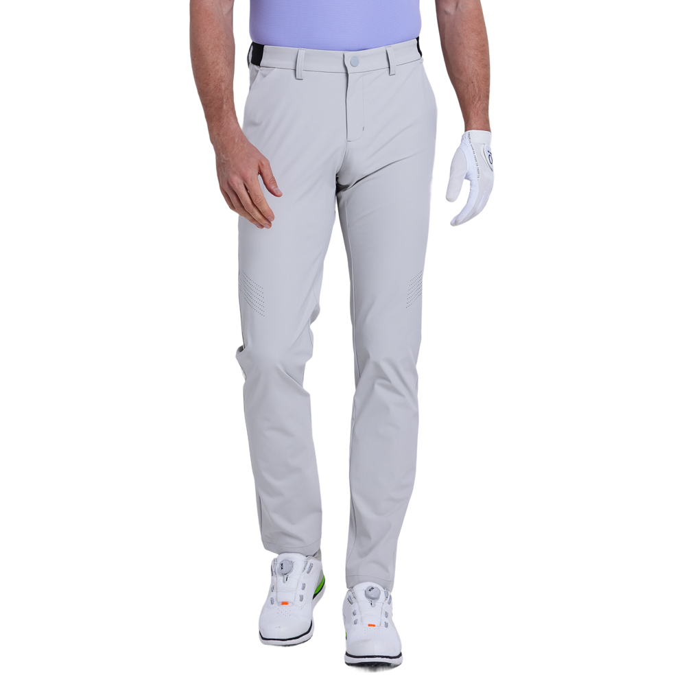 GoPlayer メンズ 伸縮性ウエスト パンチング ゴルフパンツ (コールドグレー)