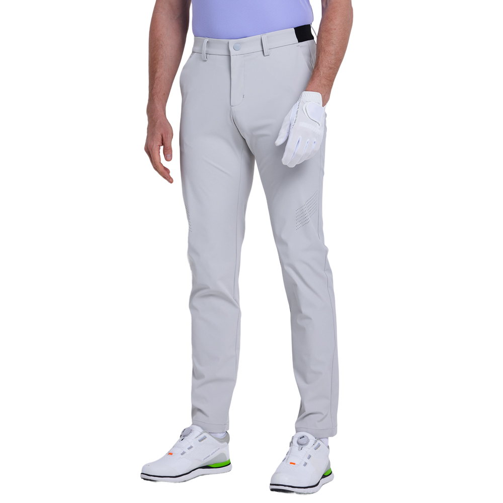 GoPlayer メンズ 伸縮性ウエスト パンチング ゴルフパンツ (コールドグレー)