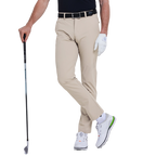 GoPlayer メンズ 伸縮性ウエスト パンチング ゴルフパンツ (ライトカーキ)