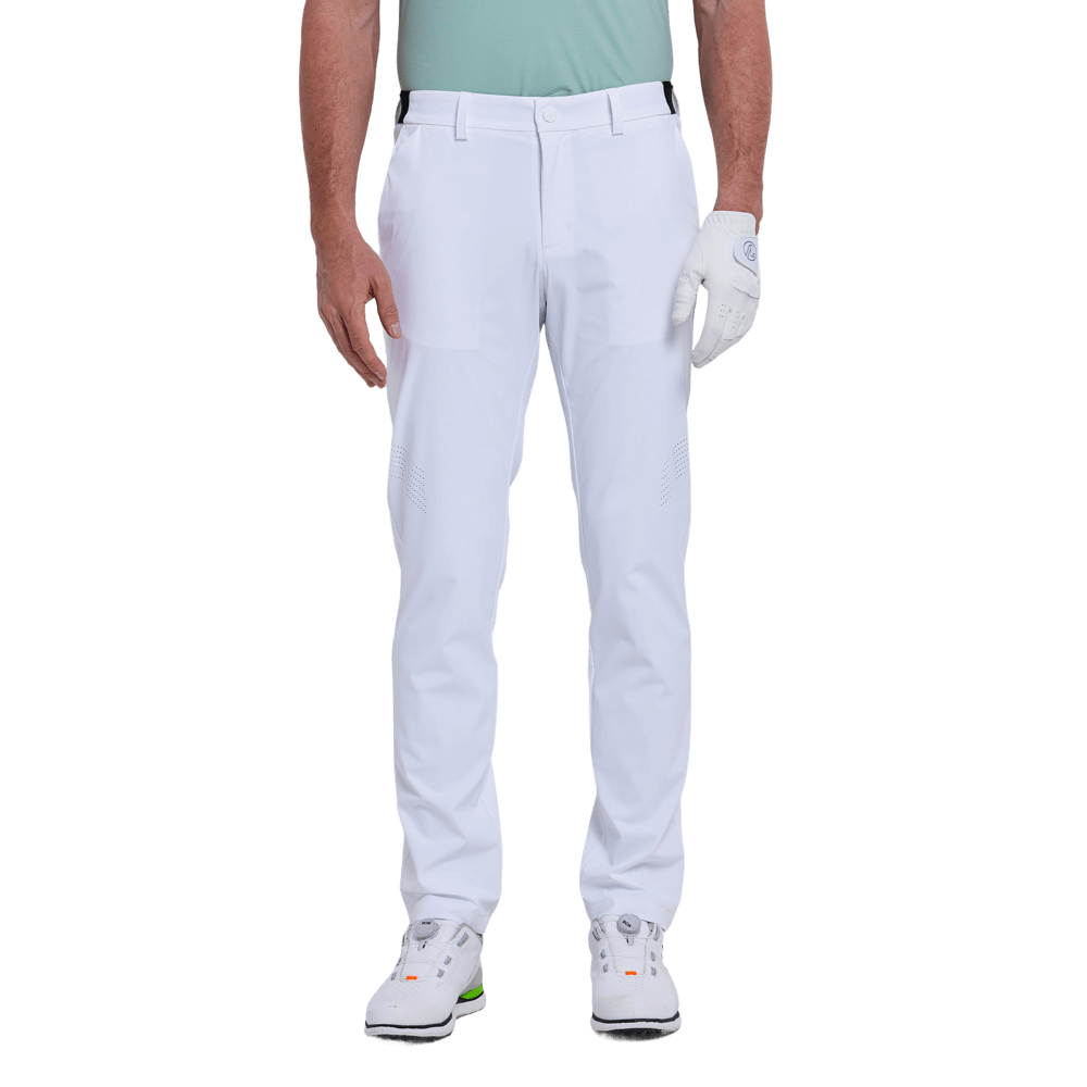 GoPlayer メンズ エラスティック ゴルフパンツ (ホワイト)