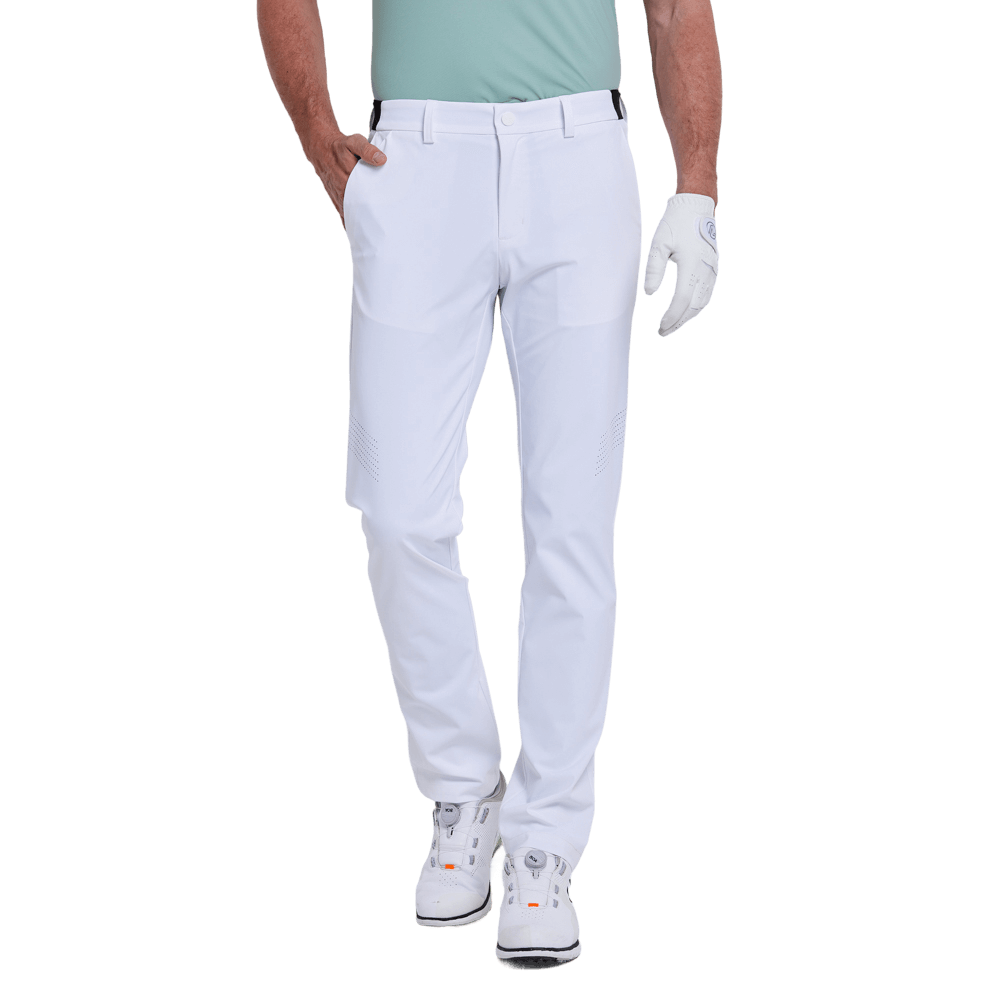GoPlayer メンズ エラスティック ゴルフパンツ (ホワイト)
