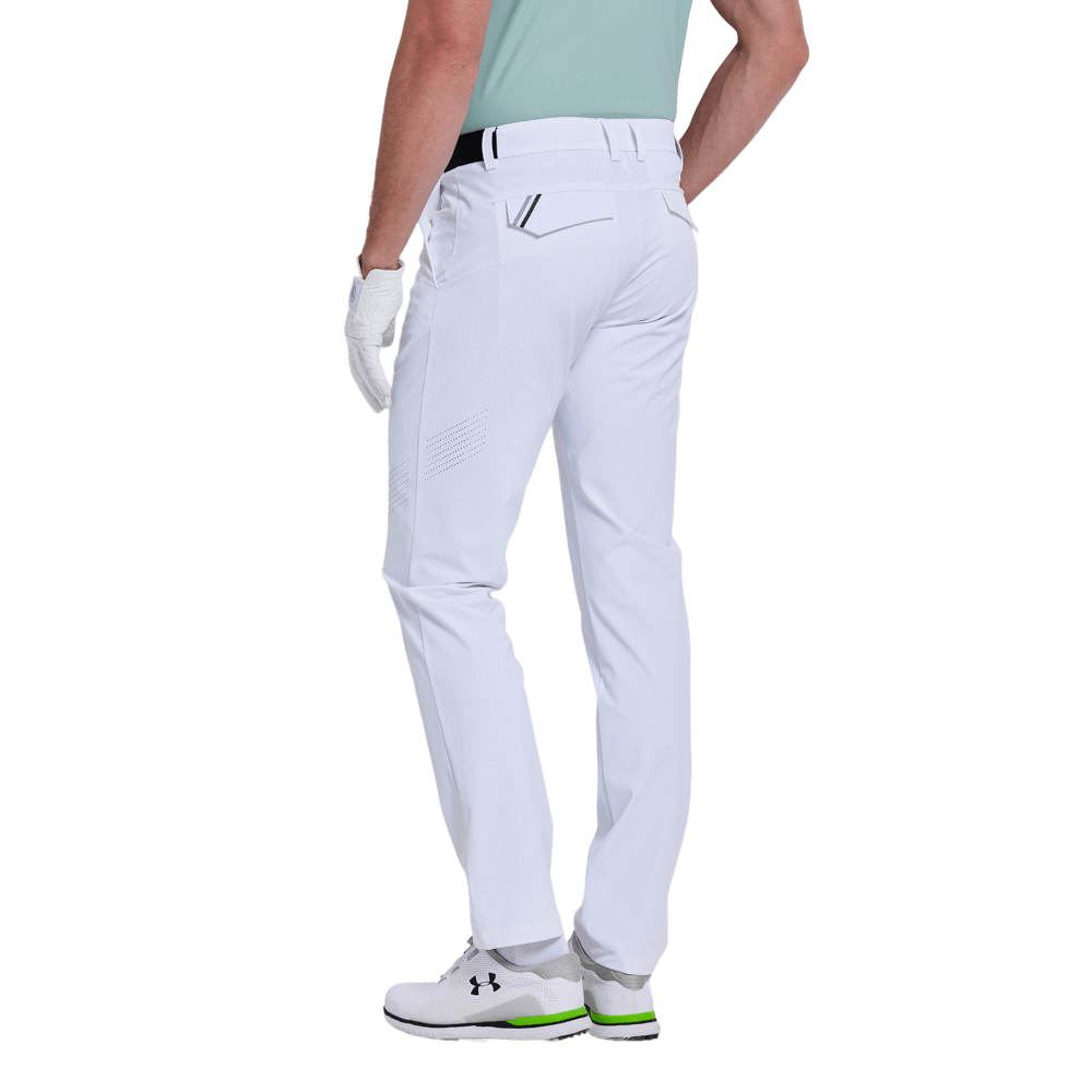 GoPlayer メンズ エラスティック ゴルフパンツ (ホワイト)