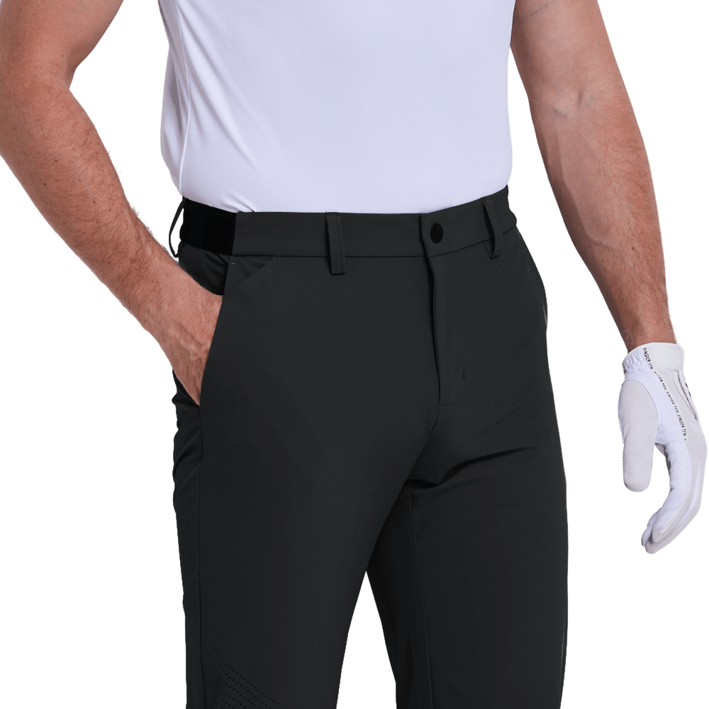 GoPlayer メンズ エラスティック ゴルフパンツ (ブラック)