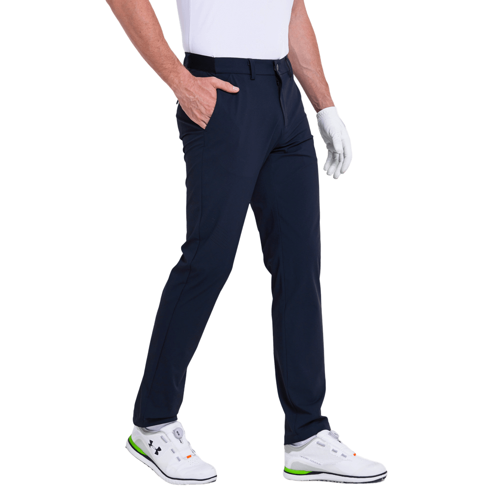 GoPlayer メンズ エラスティック ゴルフパンツ (ネイビーブルー)