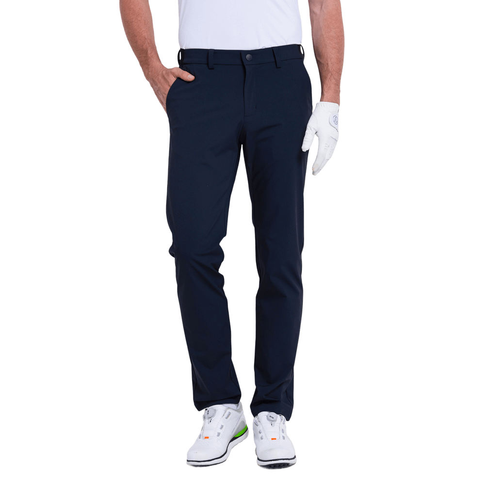 GoPlayer メンズ エラスティック ゴルフパンツ (ネイビーブルー)
