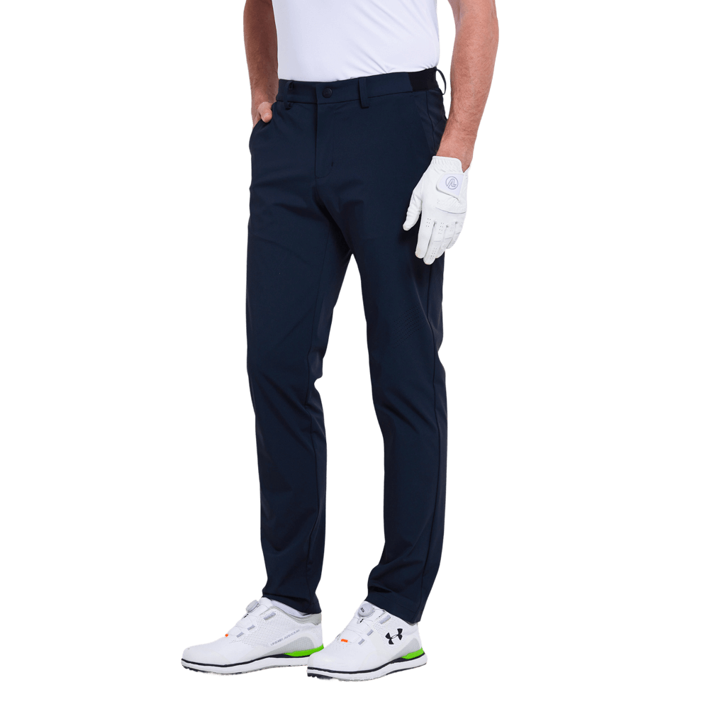 GoPlayer メンズ エラスティック ゴルフパンツ (ネイビーブルー)
