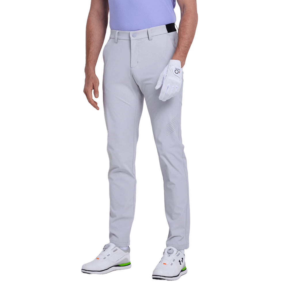 GoPlayer メンズ エラスティック ゴルフパンツ (ライトグレー)