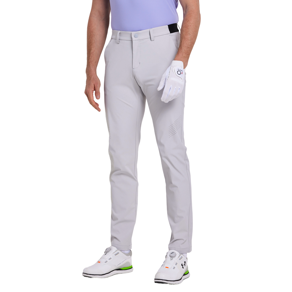 GoPlayer メンズ エラスティック ゴルフパンツ (ライトグレー)