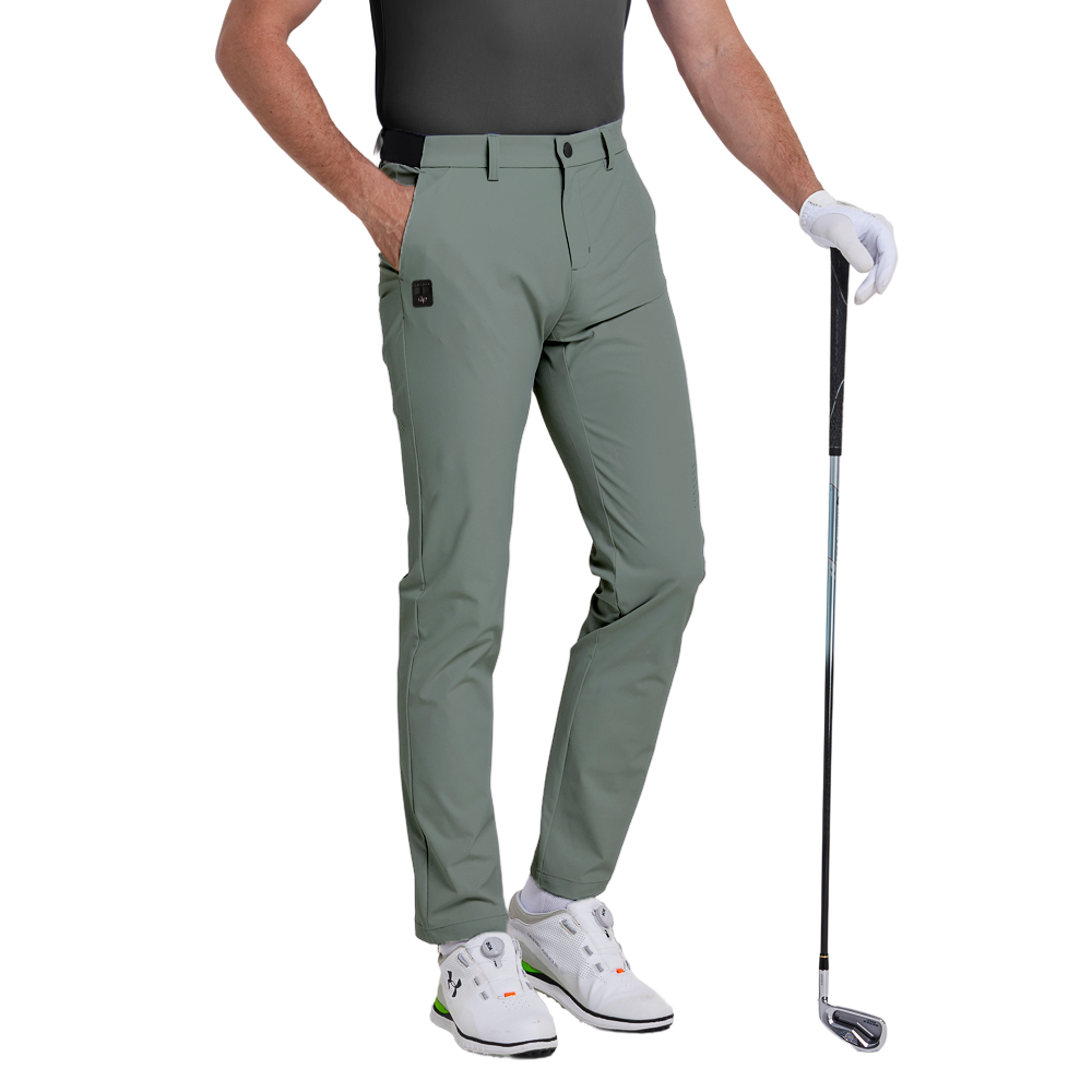 GoPlayer Men's 4-Way Stretch Golf Pants (Bean Green)