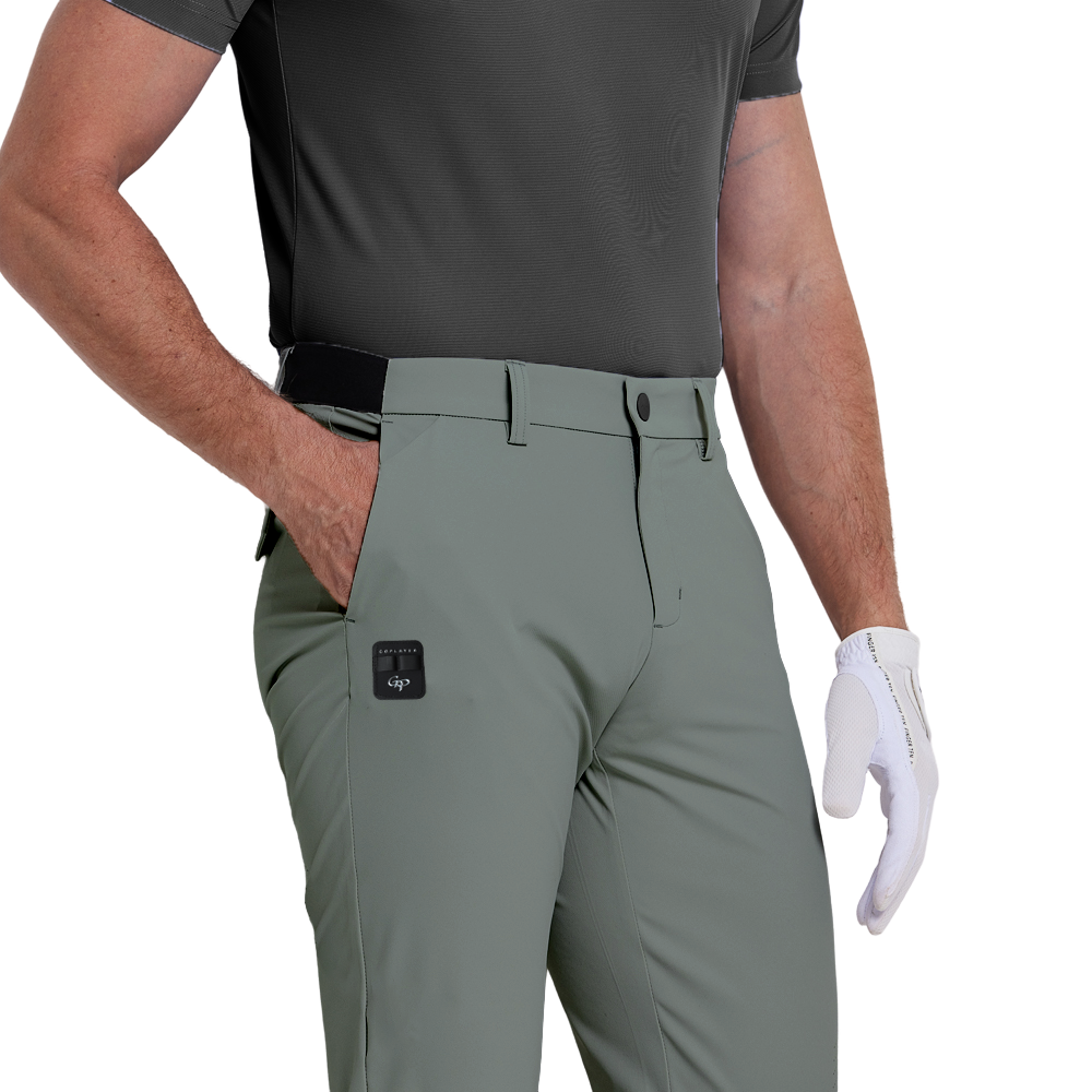 GoPlayer Men's 4-Way Stretch Golf Pants (Bean Green)