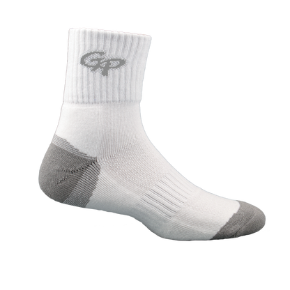 GoPlayer Men's Bamboo Charcoal Air Cushion Mid-tube Sports Socks White