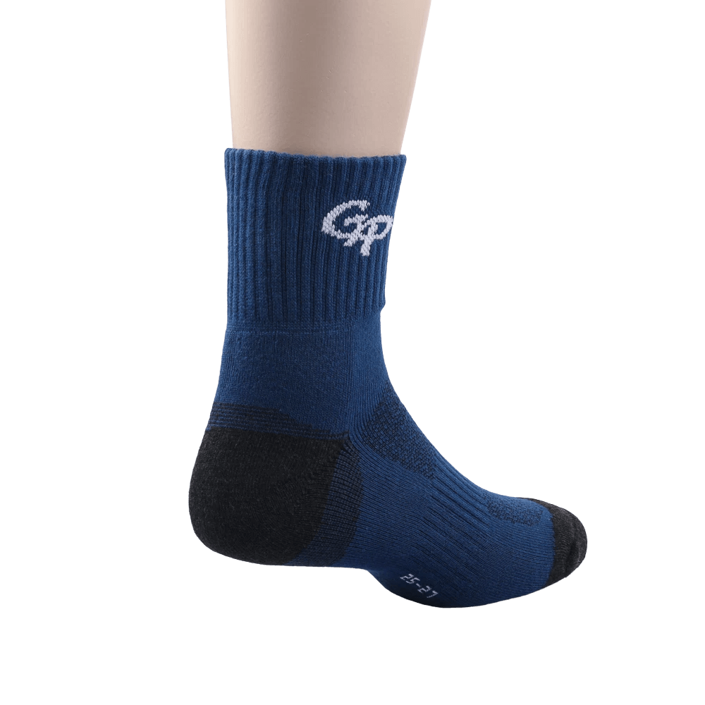 GoPlayer Men's Bamboo Charcoal Air Cushion Mid-tube Sports Socks Blue