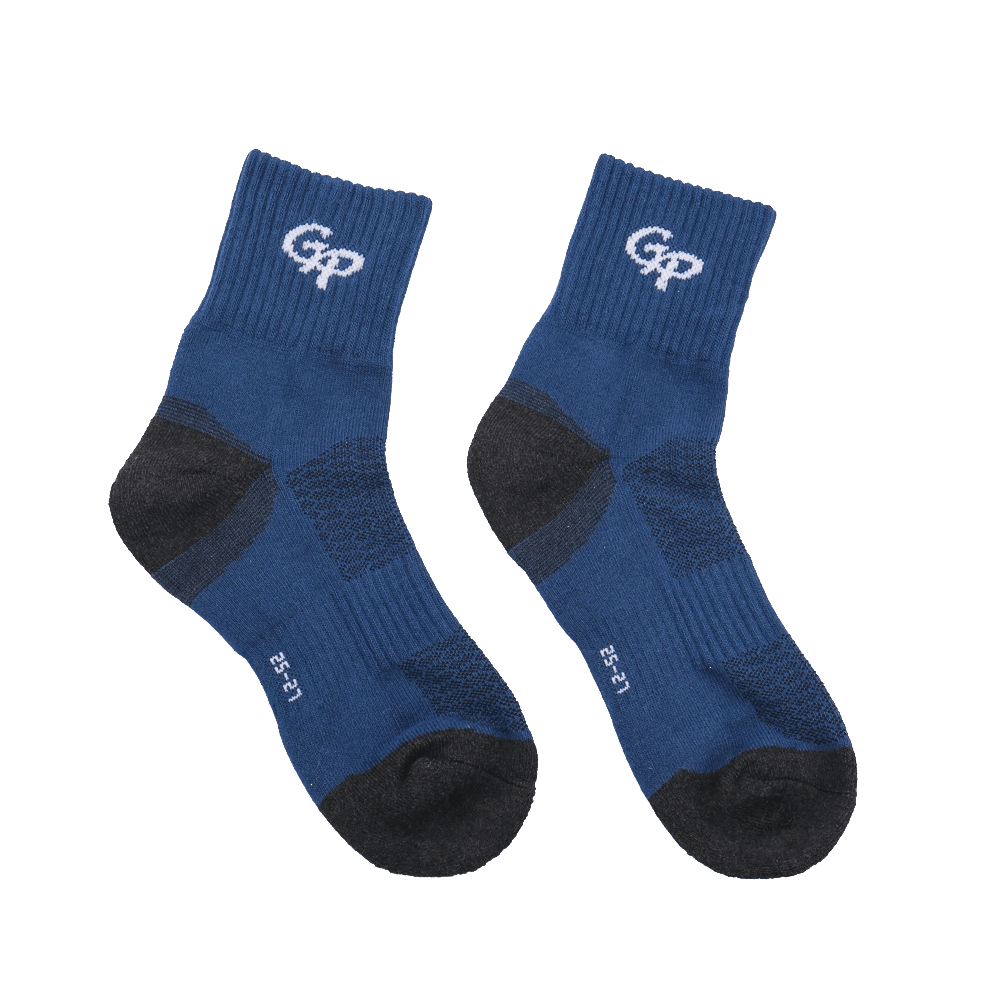 GoPlayer Men's Bamboo Charcoal Air Cushion Mid-tube Sports Socks Blue