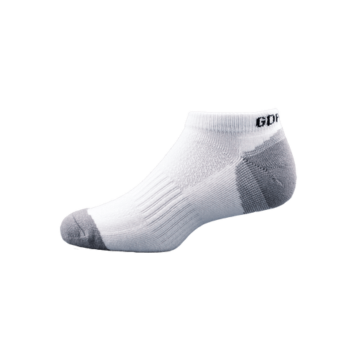 GoPlayer Men's Bamboo Charcoal Air Cushion Sports Ankle Socks (White)