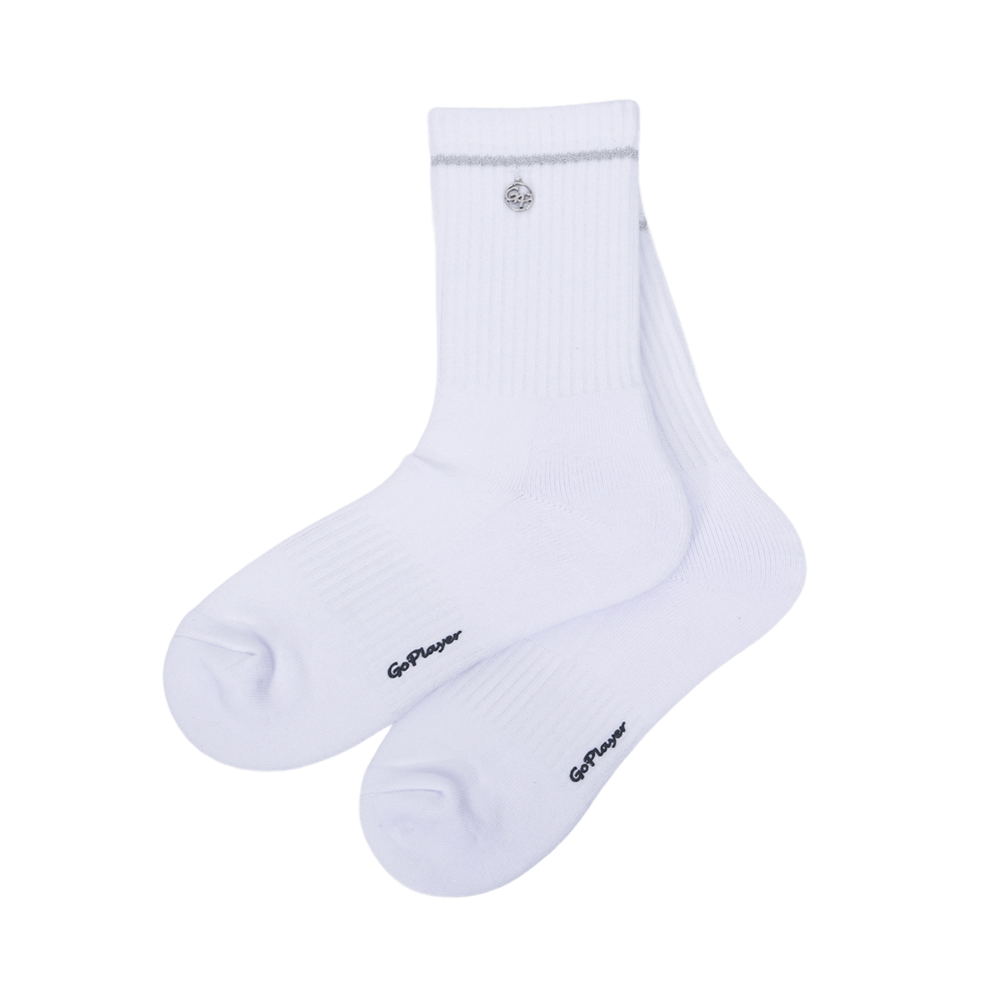 GoPlayer レディース ゴルフクッション 抗菌ミッドカーフソックス (ホワイト)