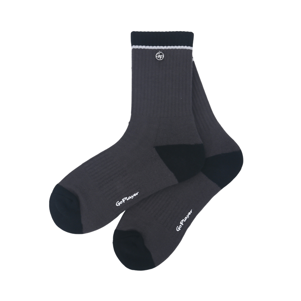 GoPlayer Women's Golf Cushion Antibacterial Mid-Calf Socks (Black)
