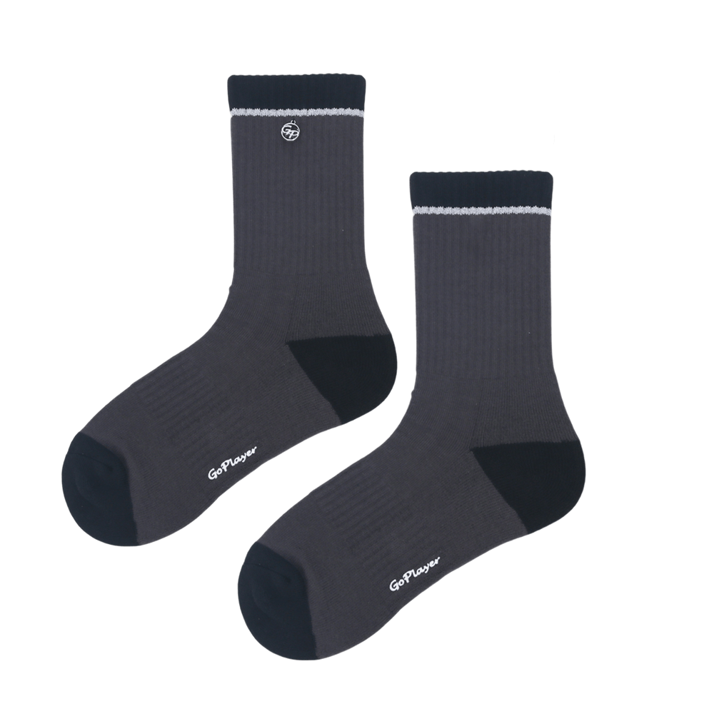 GoPlayer レディース ゴルフクッション 抗菌ミッドカーフソックス (ブラック)