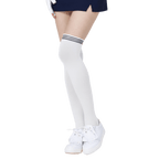 GoPlayer レディース ニーストッキング (竹炭ホワイト ブラック)
