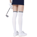 GoPlayer レディース ニーストッキング (竹炭ホワイト ブラック)