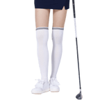 GoPlayer レディース ニーストッキング (竹炭ホワイト ブラック)