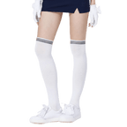 GoPlayer レディース ニーストッキング (竹炭ホワイト ブラック)