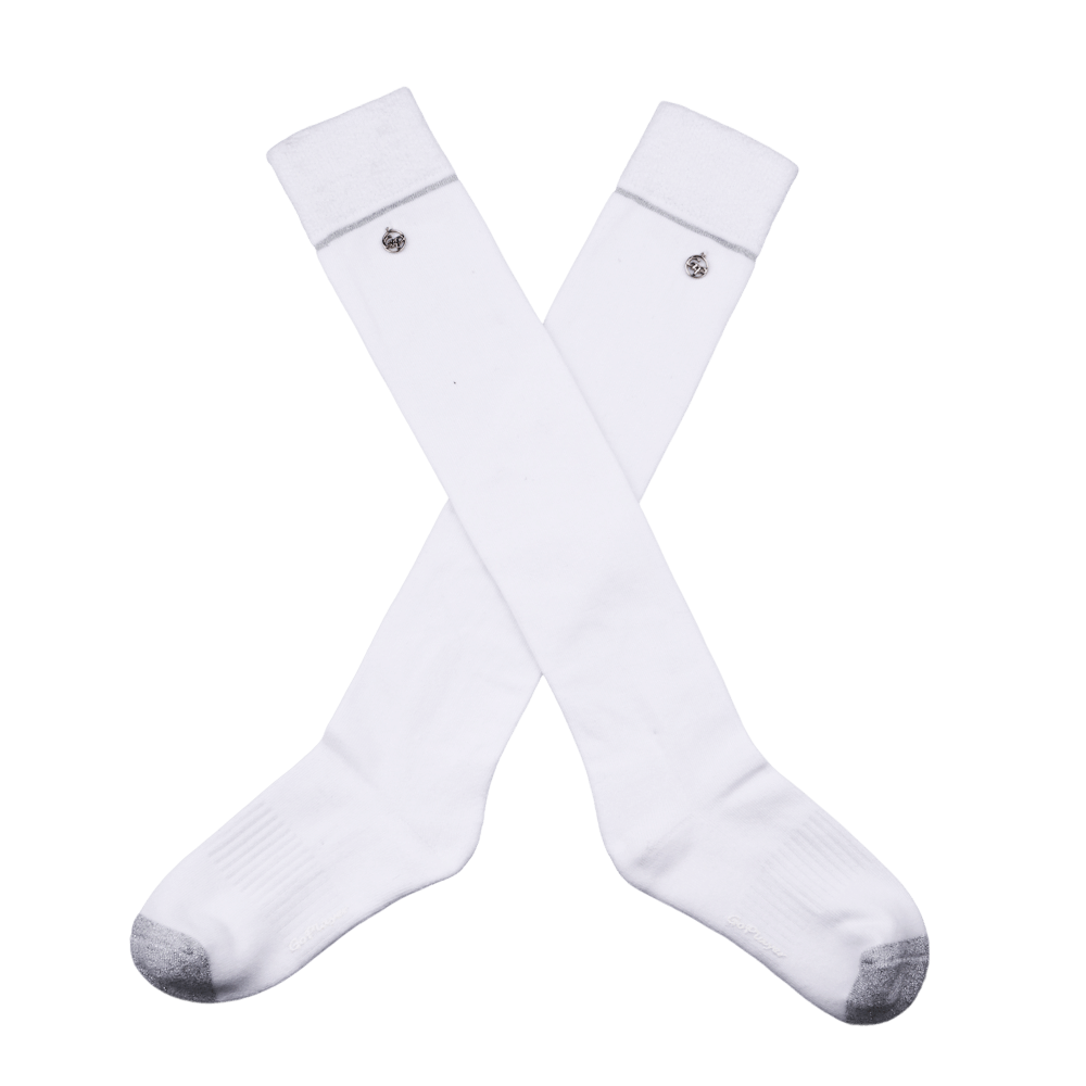 GoPlayer レディース ゴルフ ニーソックス (シルバー)