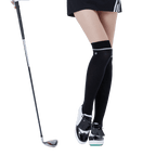 GoPlayer レディース ゴルフ ニーソックス (ブラックとシルバー)