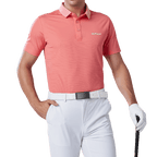 GoPlayer メンズ 伸縮性速乾半袖トップス（ストライプカラー オレンジ）