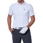 GoPlayer Men's Elastic Quick Dry Short Sleeve Top (British Flag Pattern White)