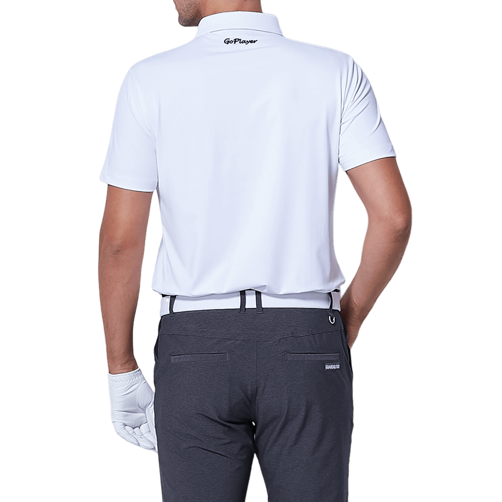 GoPlayer Men's Elastic Quick Dry Short Sleeve Top (British Flag Pattern White)