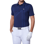 GoPlayer メンズ 伸縮性速乾性半袖トップス（英国国旗ブルー）