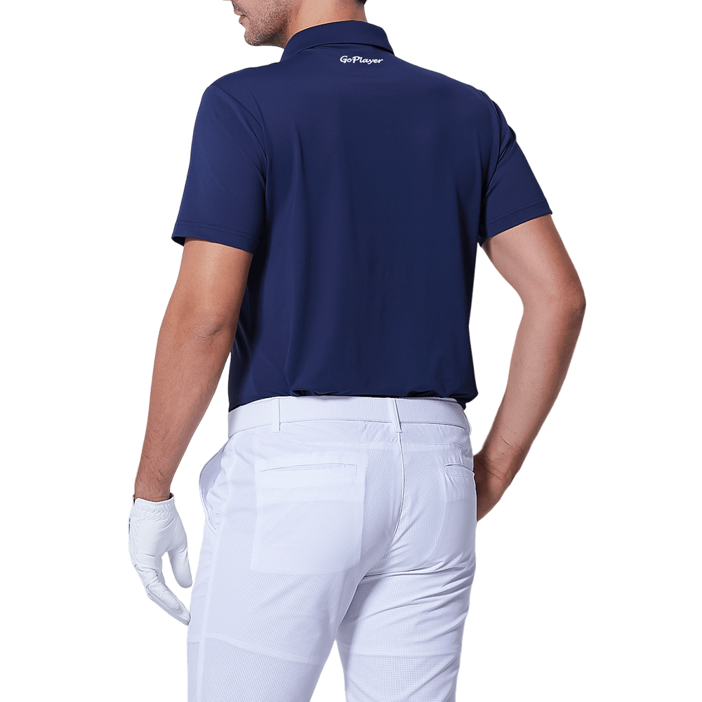 GoPlayer メンズ 伸縮性速乾性半袖トップス（英国国旗ブルー）