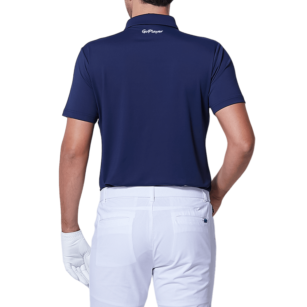 GoPlayer メンズ 伸縮性速乾性半袖トップス（英国国旗ブルー）