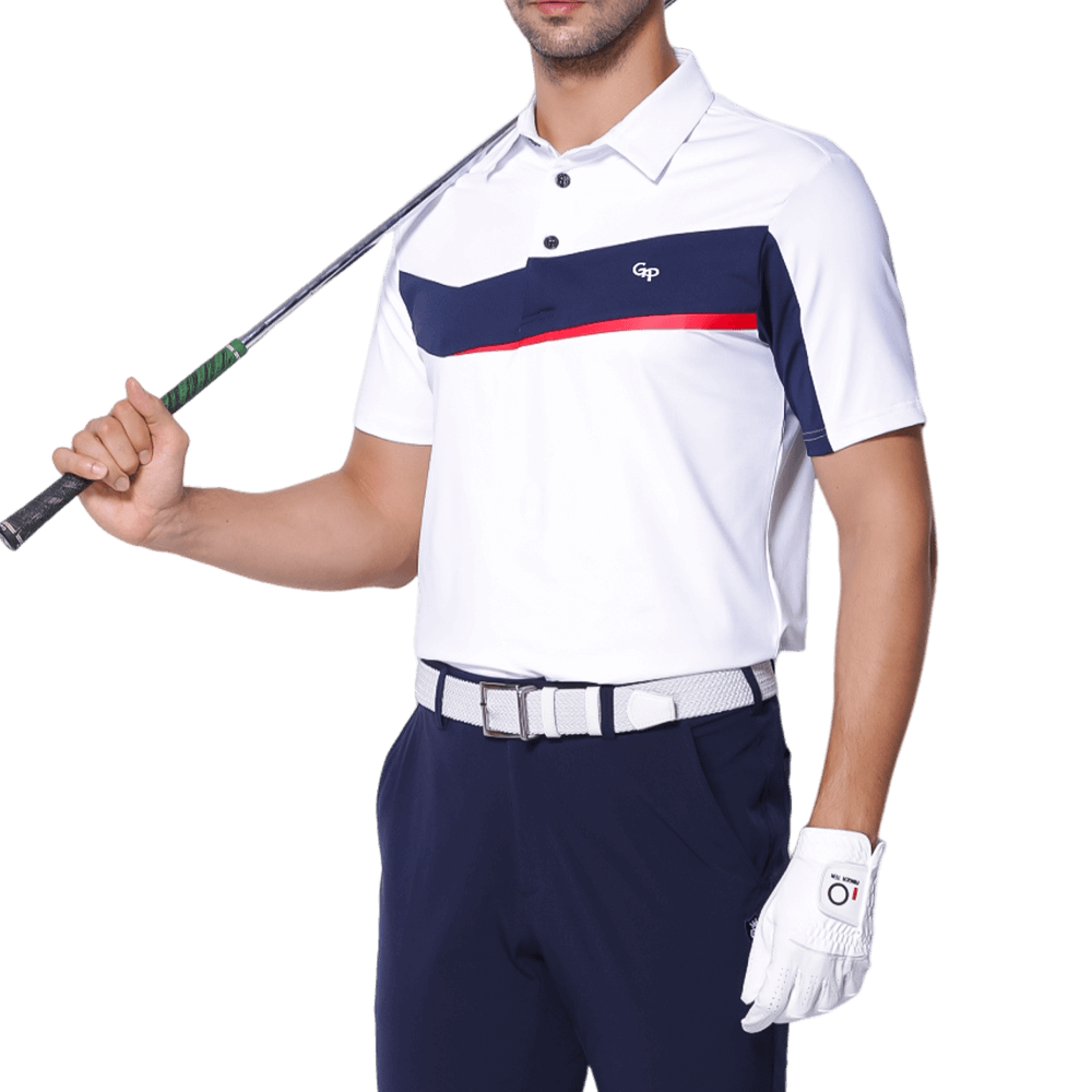 GoPlayer メンズ 伸縮性速乾半袖トップス (ホワイト、ブラック、レッド)