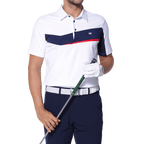 GoPlayer メンズ 伸縮性速乾半袖トップス (ホワイト、ブラック、レッド)