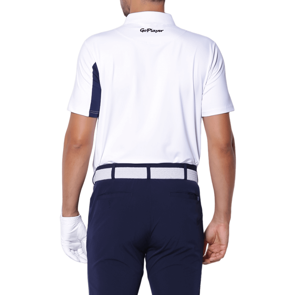 GoPlayer メンズ 伸縮性速乾半袖トップス (ホワイト、ブラック、レッド)