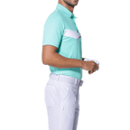 GoPlayer メンズ 伸縮性速乾半袖トップス (ミントグリーン&amp;ホワイト)