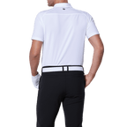 GoPlayer Men's Elastic Quick Dry Short Sleeve Top (White Body Shoulder Net)