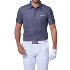 GoPlayer メンズ 伸縮性速乾半袖トップス (ダークブルーショルダーネット)