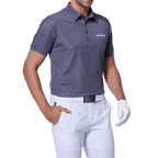 GoPlayer メンズ 伸縮性速乾半袖トップス (ダークブルーショルダーネット)